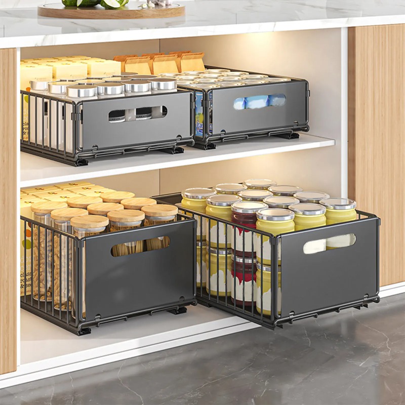 Food Storage Cabinet For Kitchen - 1pcs Kitchen Storage Rack with Slide
