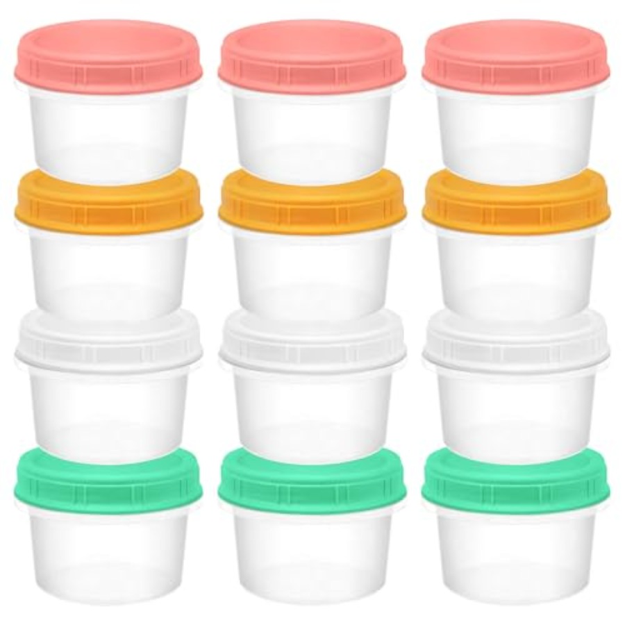 Food Storage Lid - 12 Pack Freezer Containers with Screw