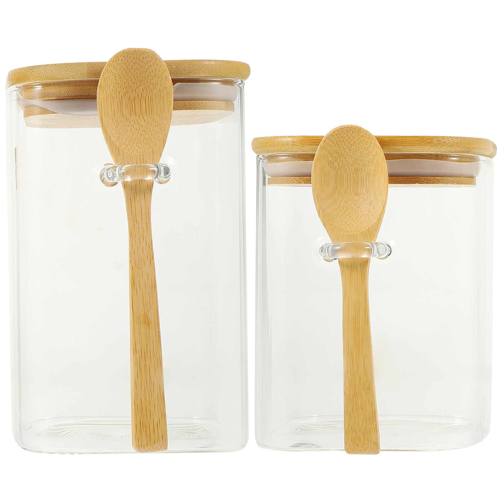 Food Storage Glass Containers - 2Sets Airtight Coffee Bean Storage Containers