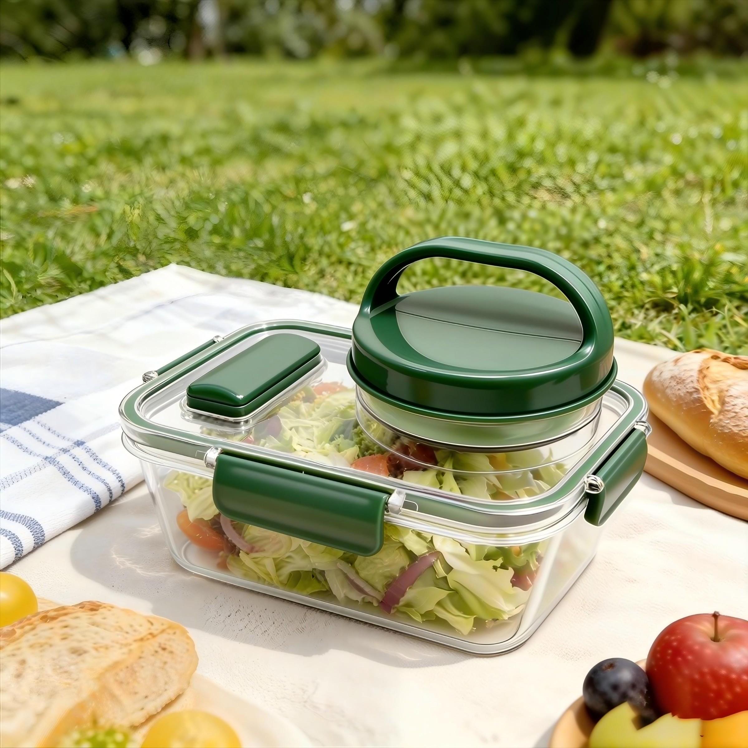 Food Storage Eco Friendly - Portable Salad Bowl with Side Open