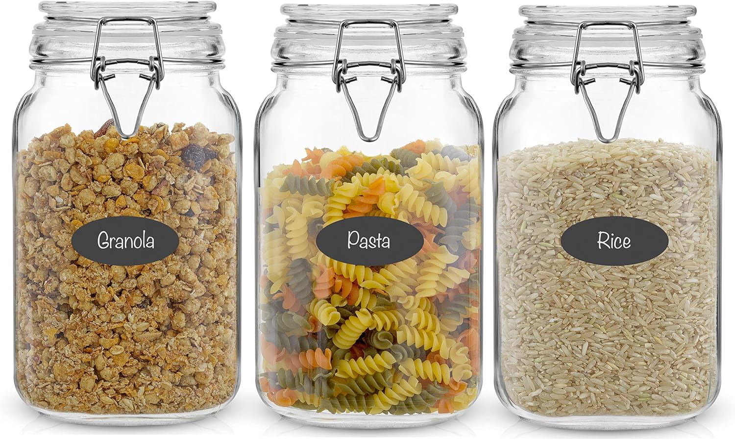 Food Storage Set Glass - Airtight Glass Jars with Lids Set