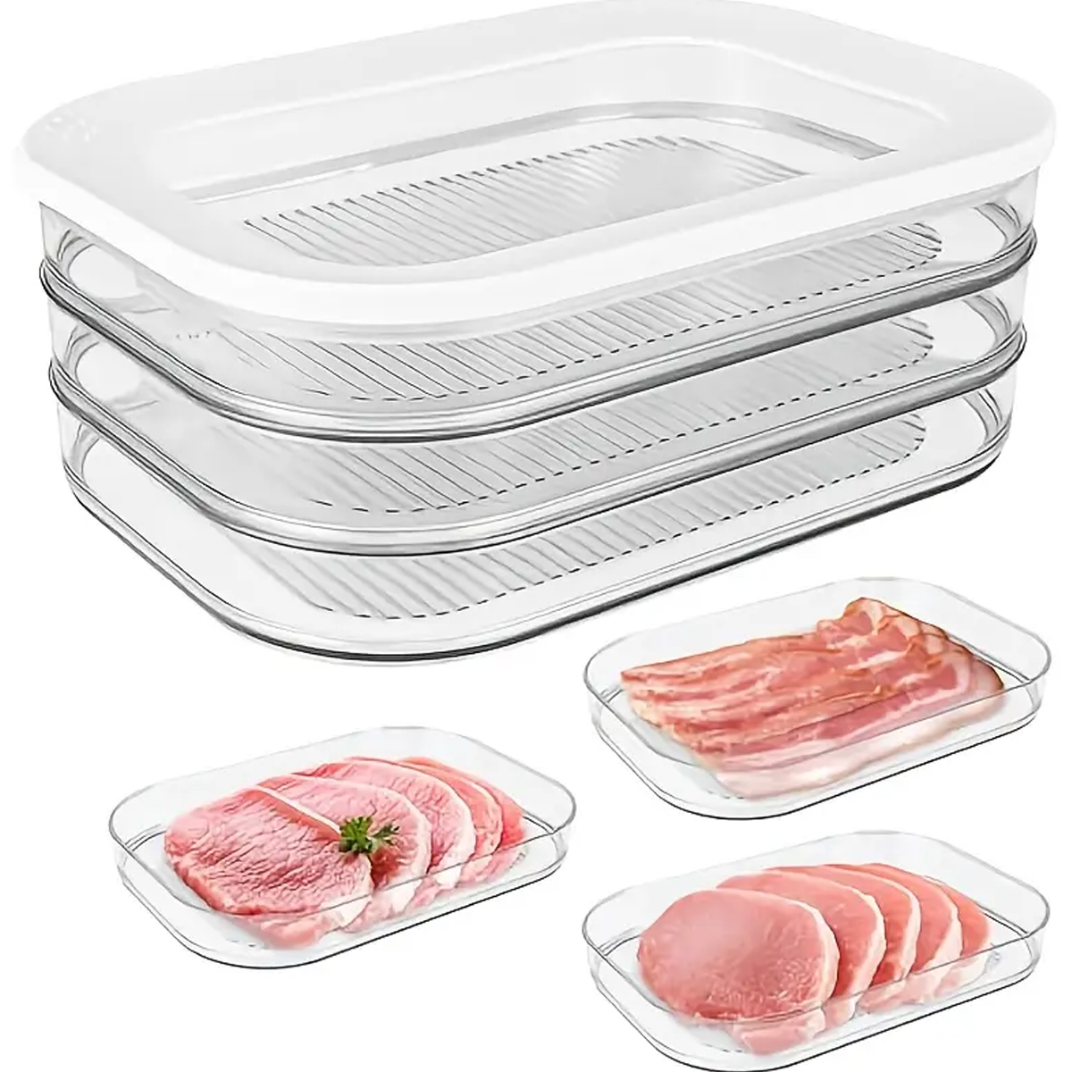 Food Storage Eco Friendly - Deli Meat Container for Fridge, Stackable