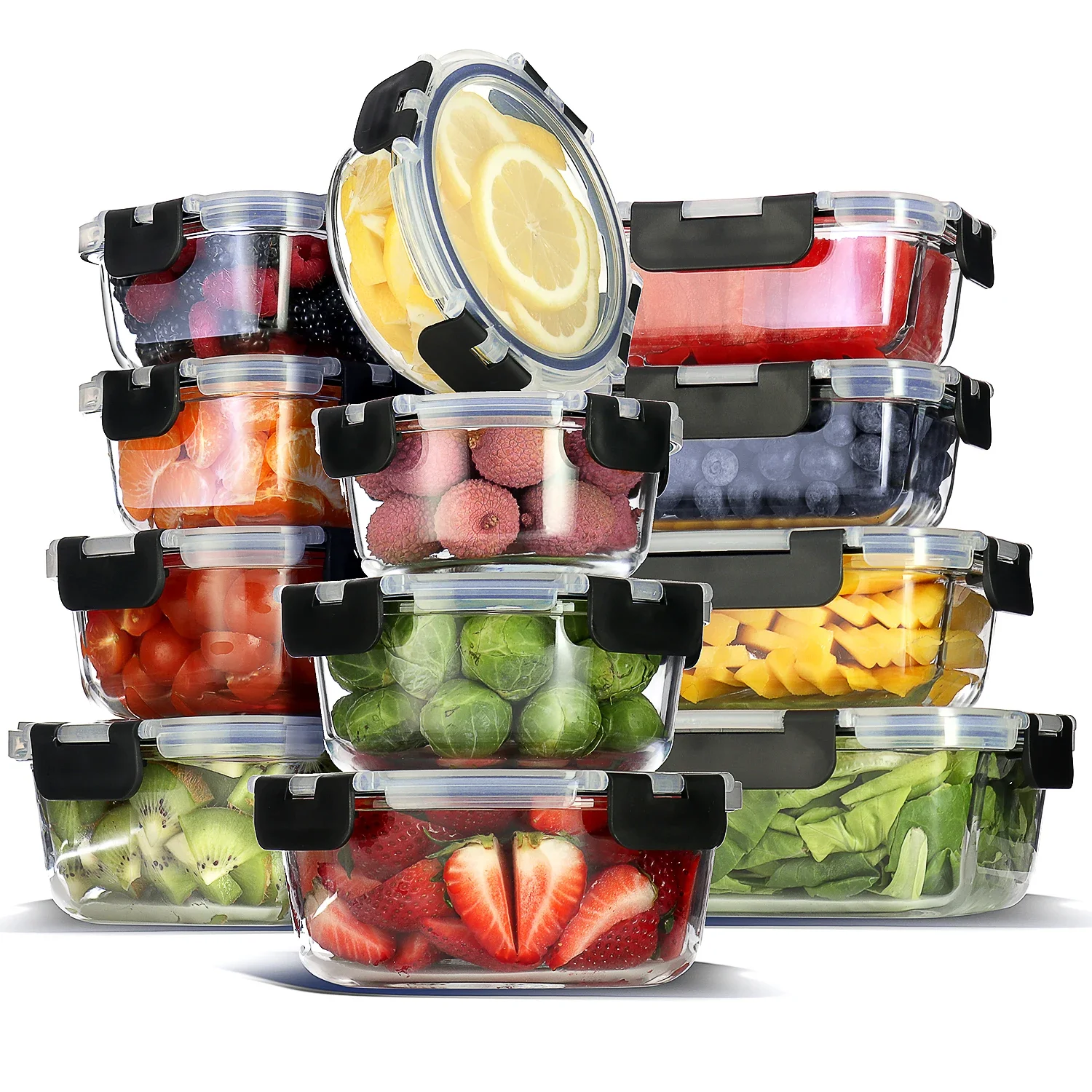 Food Storage Safe - Glass Food Storage Containers with Lids,