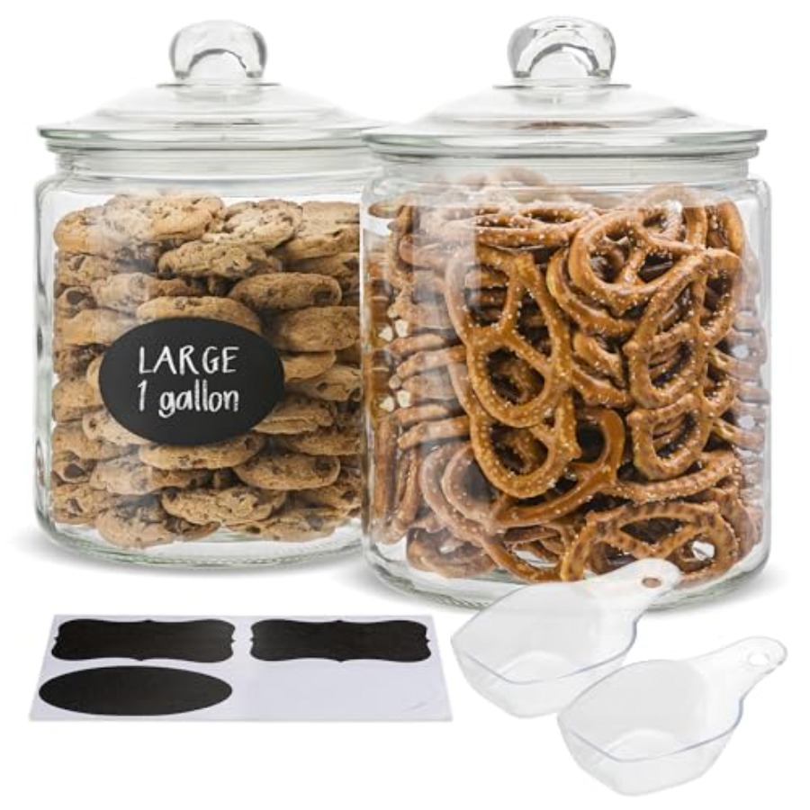 Food Storage Glass Containers - Glass Kitchen Jars Food and Cookie