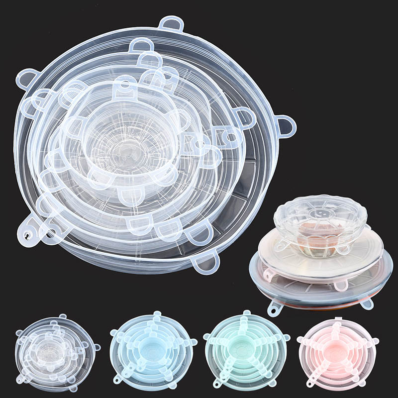 Silicone Stretch Lid - 6Pcs Kitchen Universal Accessories Silicone Reusable