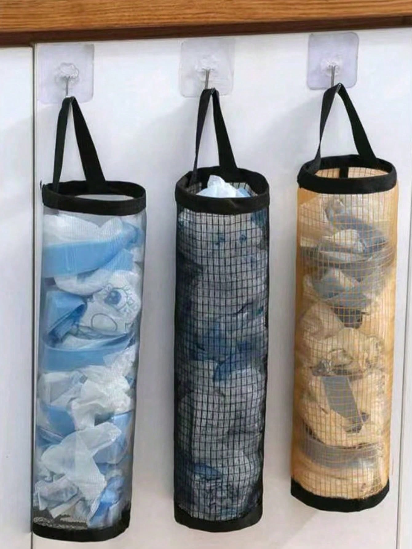Food Storage Dispenser - 3/2/1 Pcs Wall-Mounted Plastic Bag Dispenser,