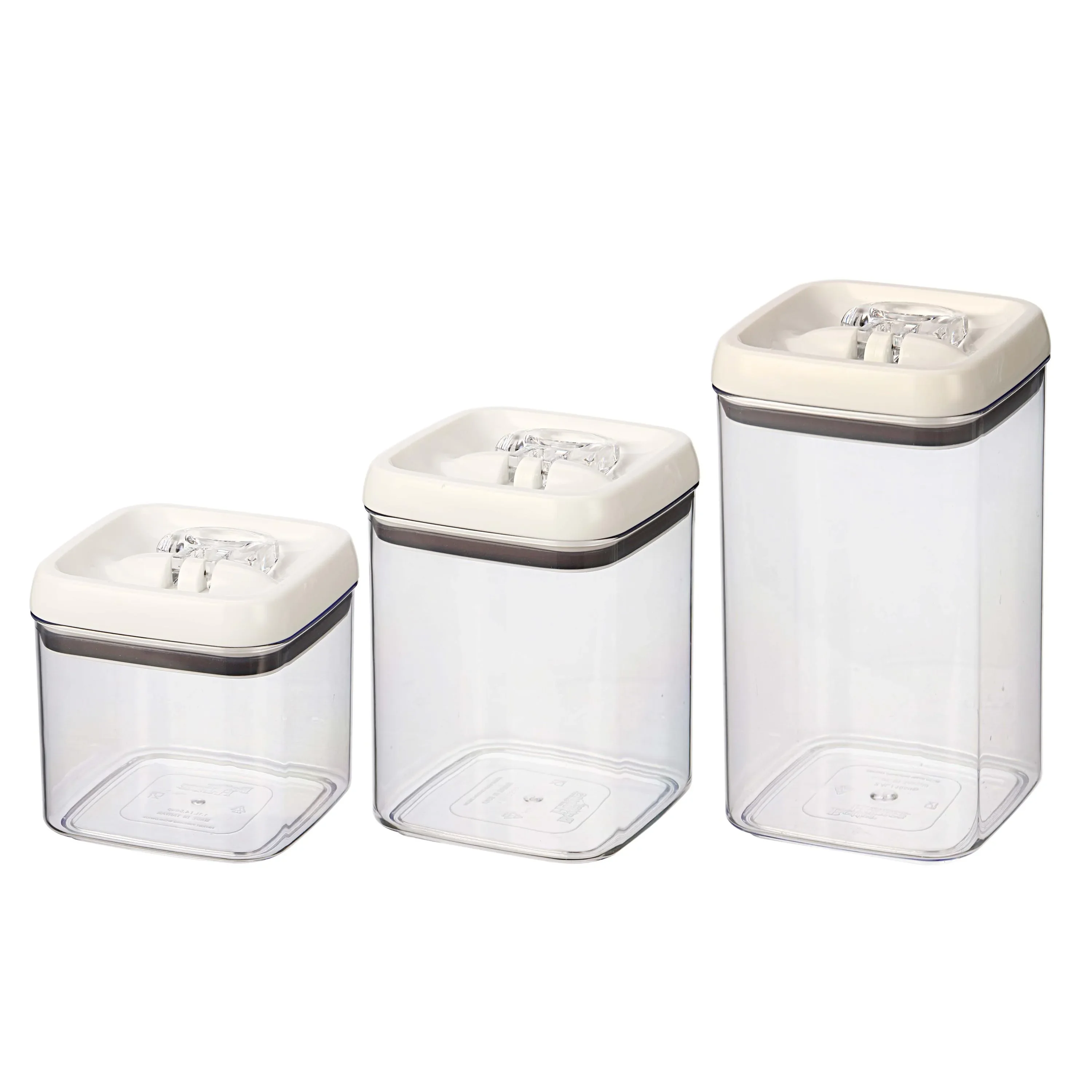 Food Storage Square Containers - Canister Pack of 3, Flip-Tite® Square