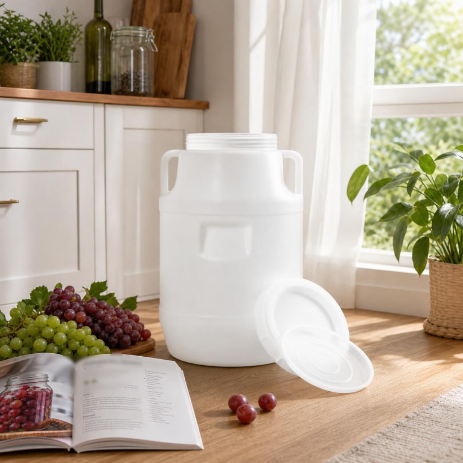 Food Storage Lid - Fermentation Barrel with Lid Spill-Resistant Food-Safe