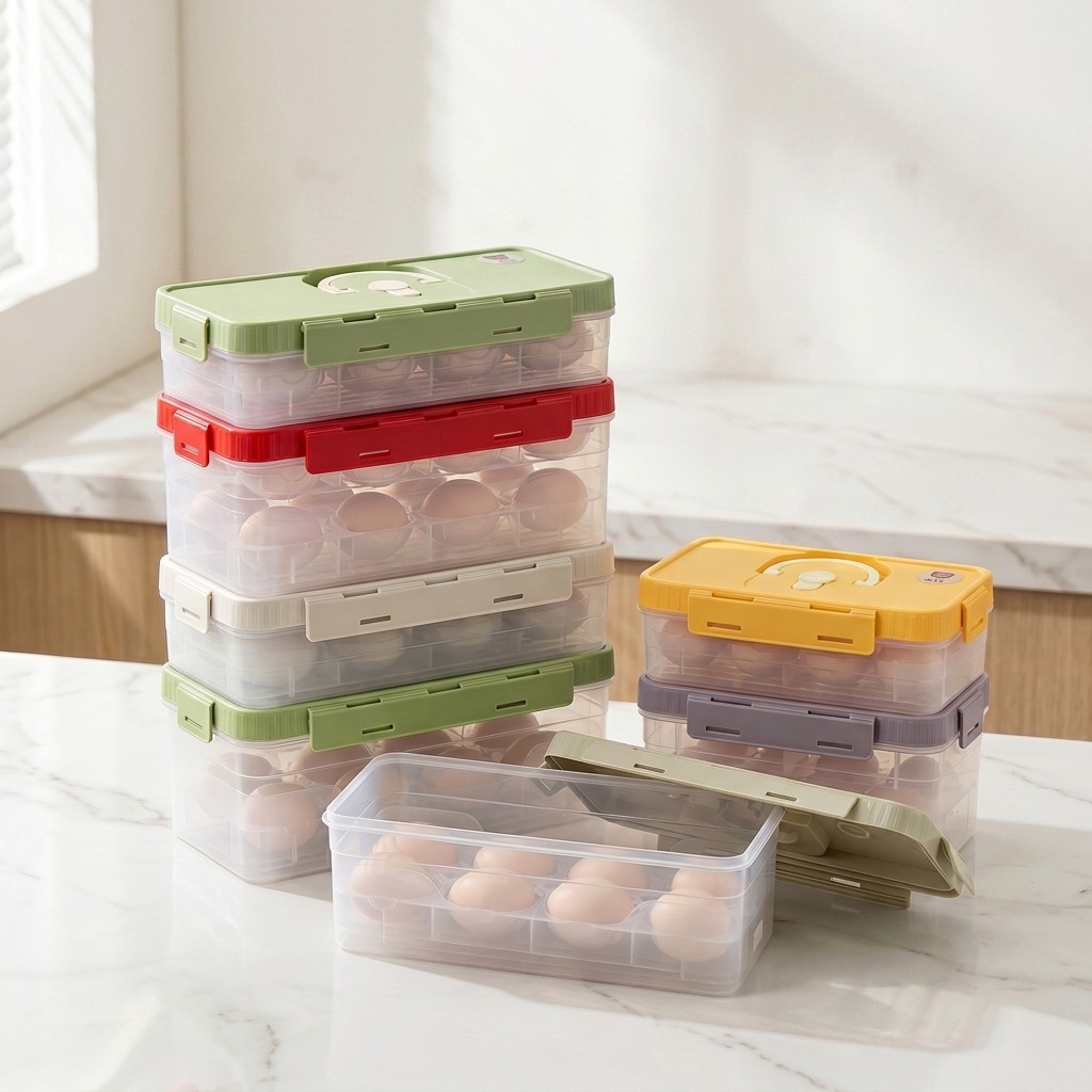 Food Storage Eggs - Stackable Egg Storage Box Refrigerator Organizer