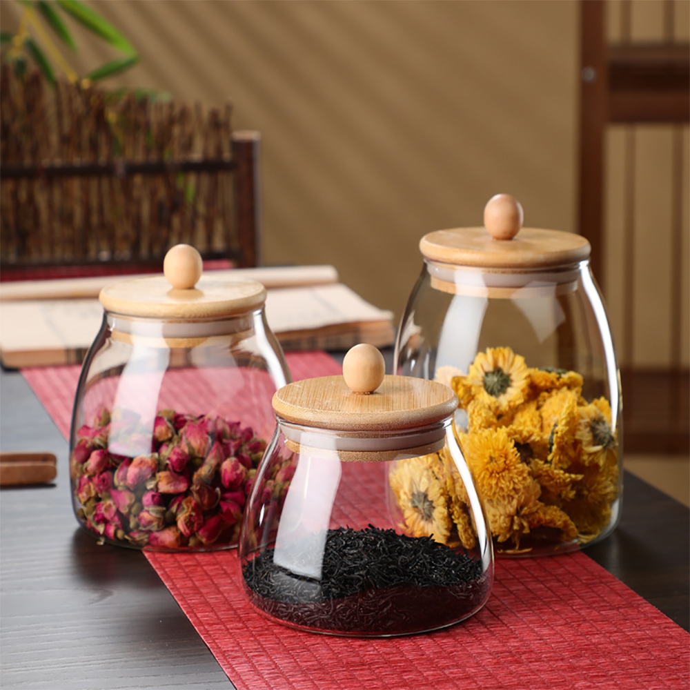 Wooden Lid Glass Sealed Jar Fo - Glass Food Storage Xl reseña y precio
