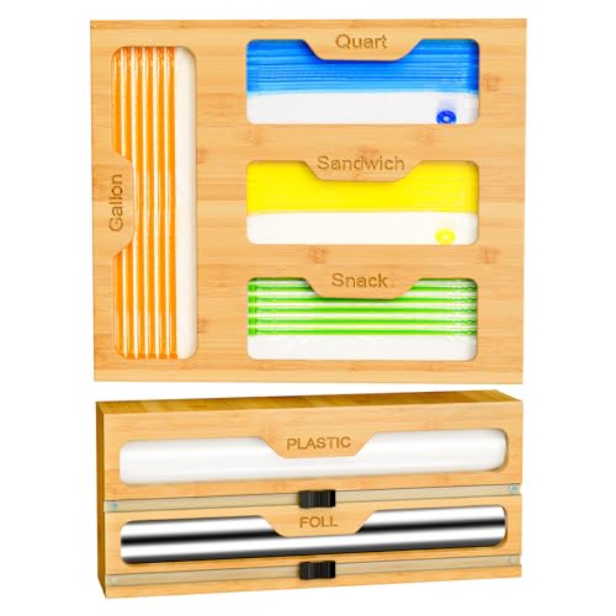 Bamboo Bag Storage Organizer - - Food Storage Dispenser reseña y precio