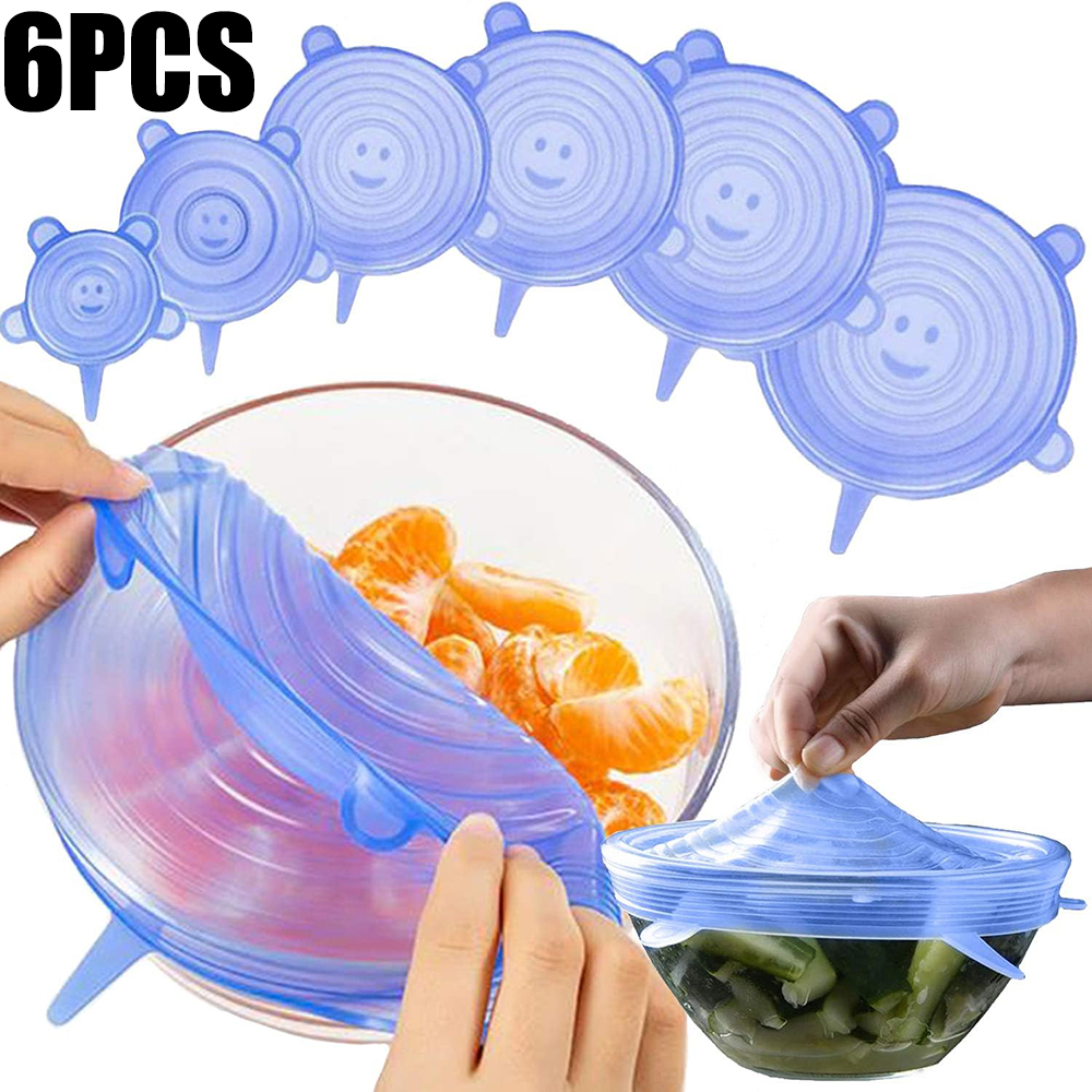 6Pcs Food Grade Silicone Prese - Silicone Stretch Lid reseña y precio