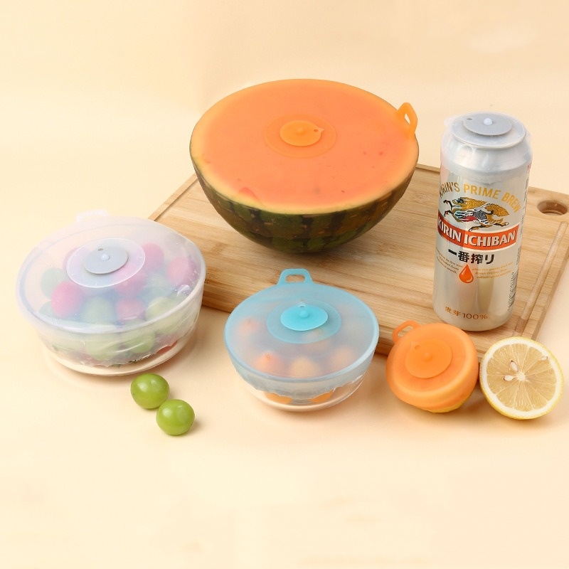 4Pcs/Set Silicone Fresh-keepin - Silicone Stretch Lid reseña y precio