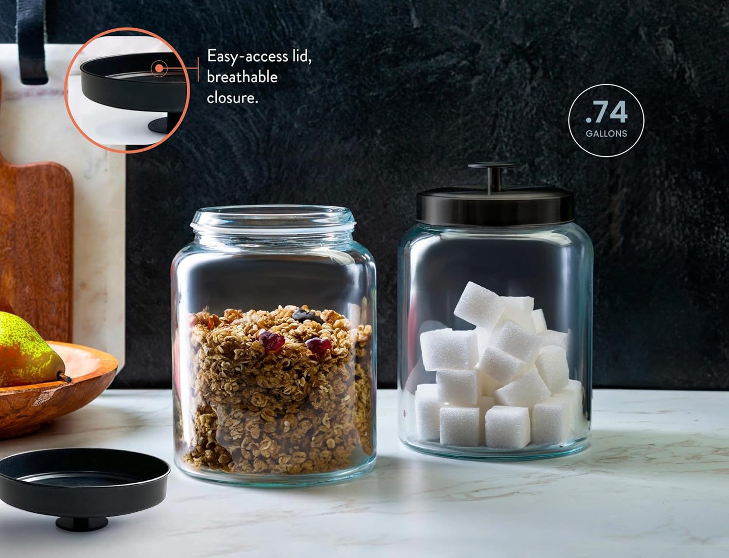 Glass Kitchen Canister Set, Fo - Food Storage Set Glass reseña y precio