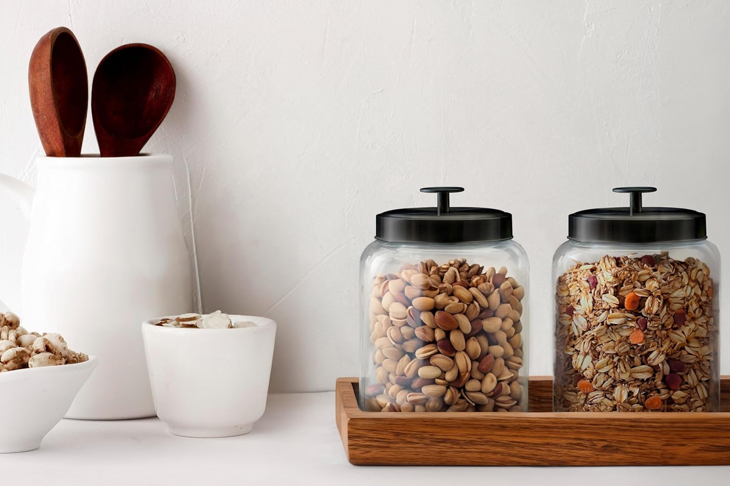 Glass Kitchen Canister Set, Fo - Food Storage Set Glass reseña y precio