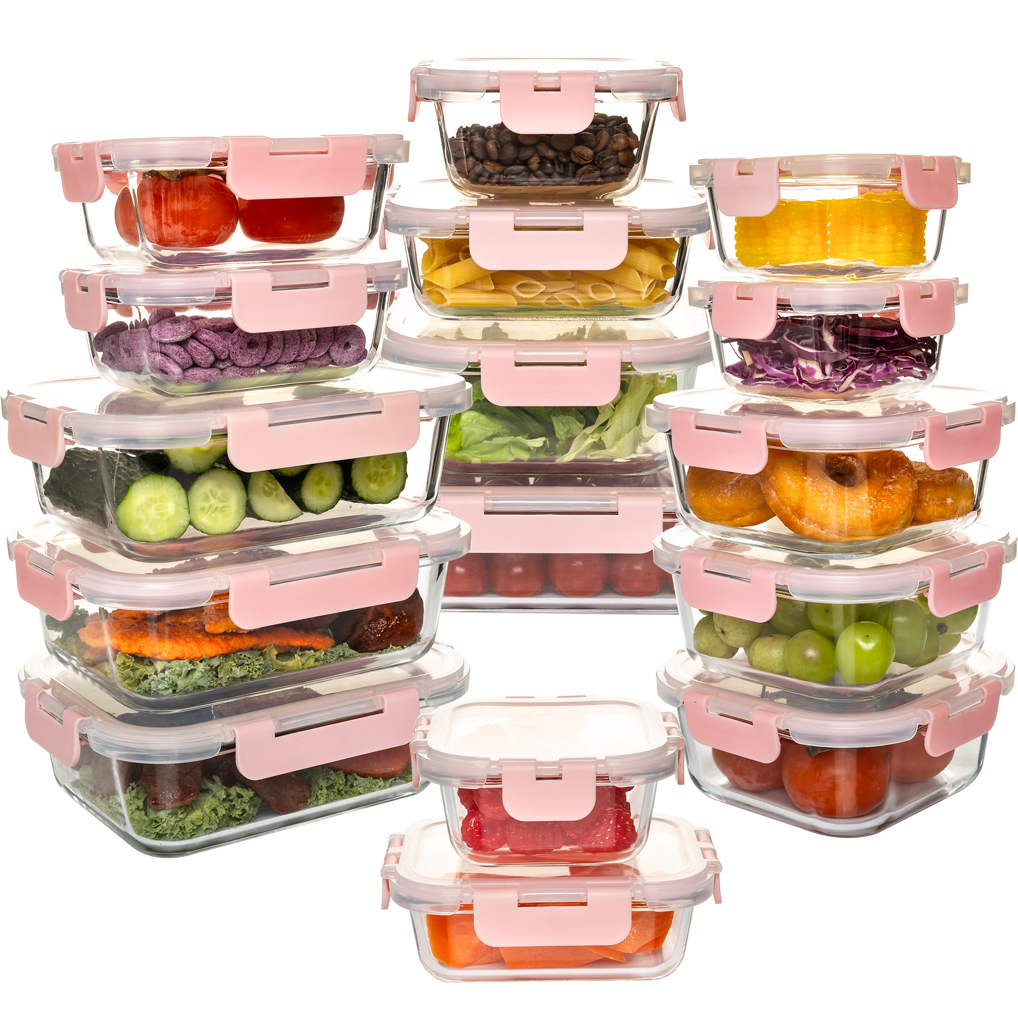 16-Piece Glass Food Storage Co - Food Storage Set Glass reseña y precio