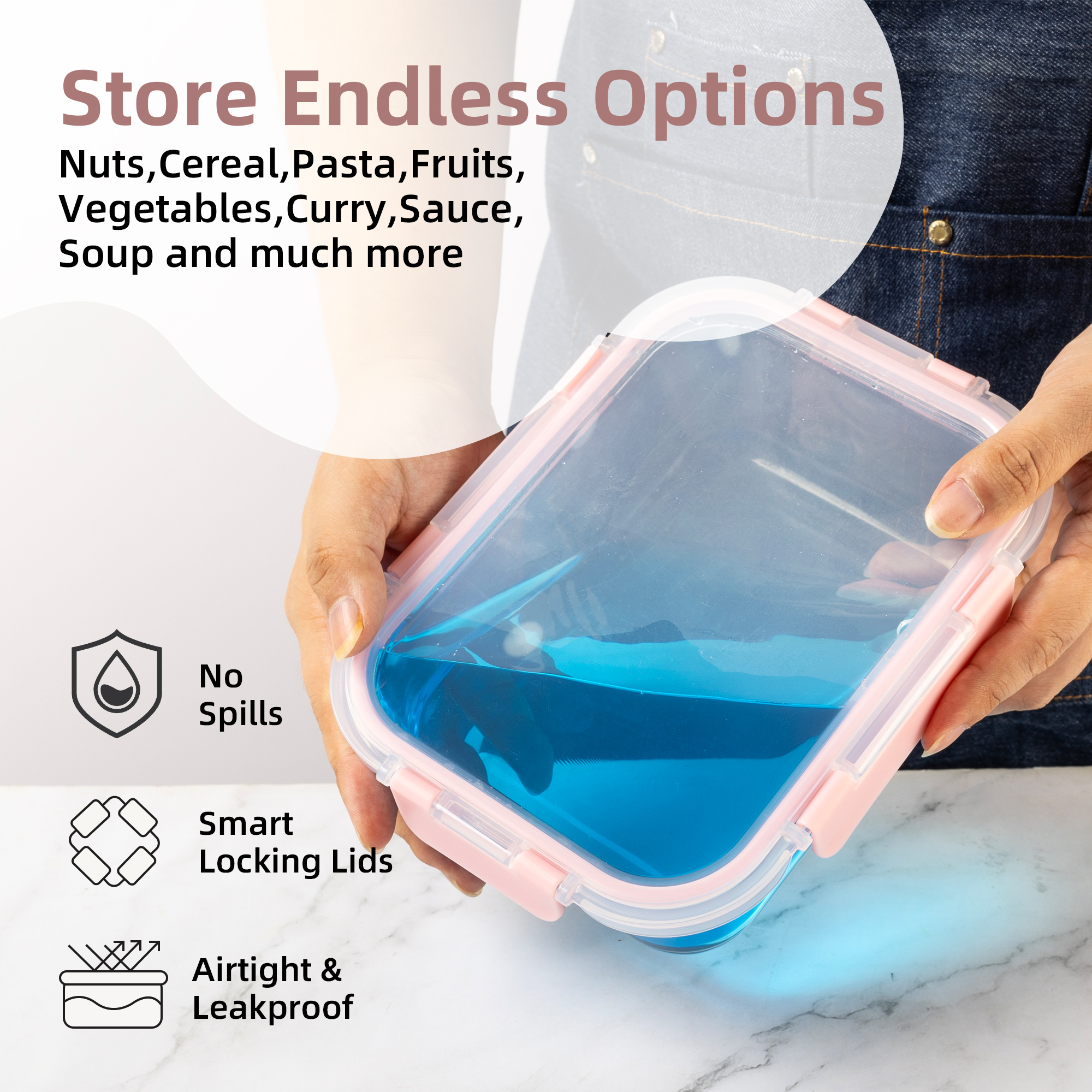 16-Piece Glass Food Storage Co - Food Storage Set Glass reseña y precio