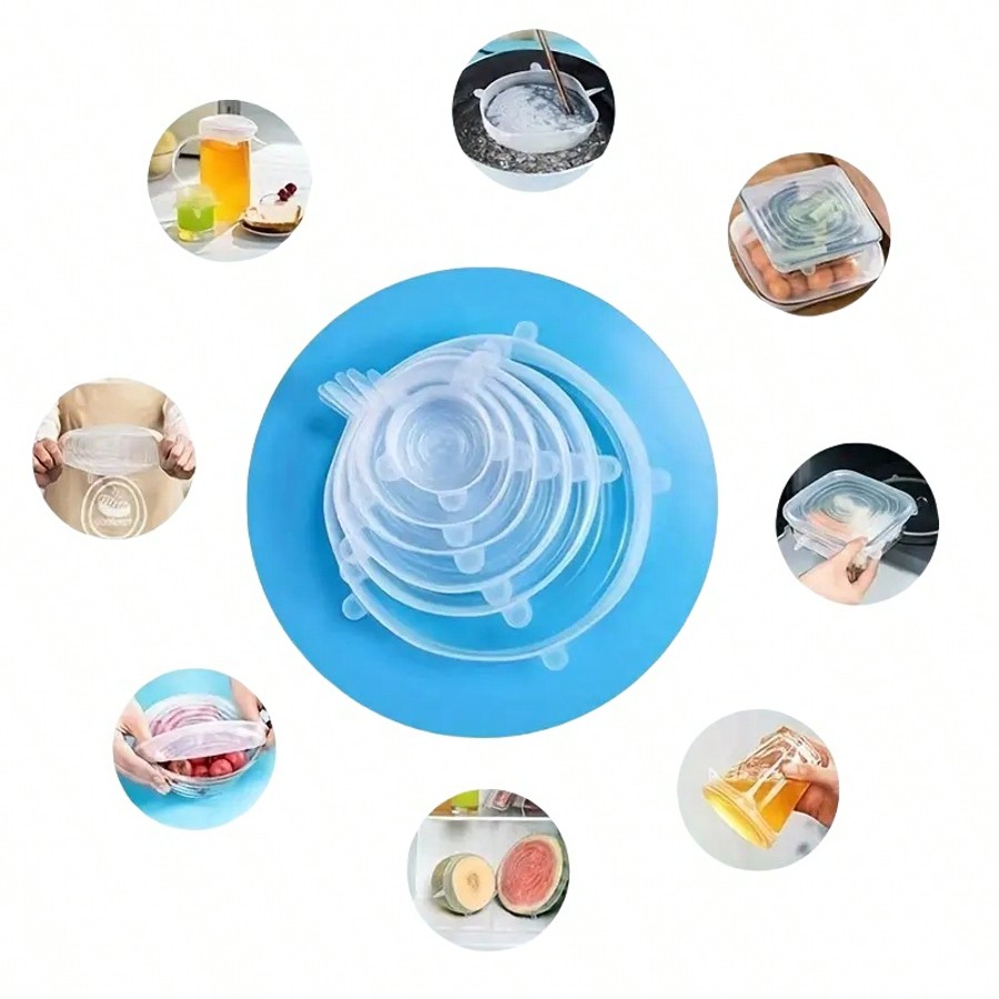 6pcs/Set Silicone Elastic Lids - Food Storage Safe reseña y precio