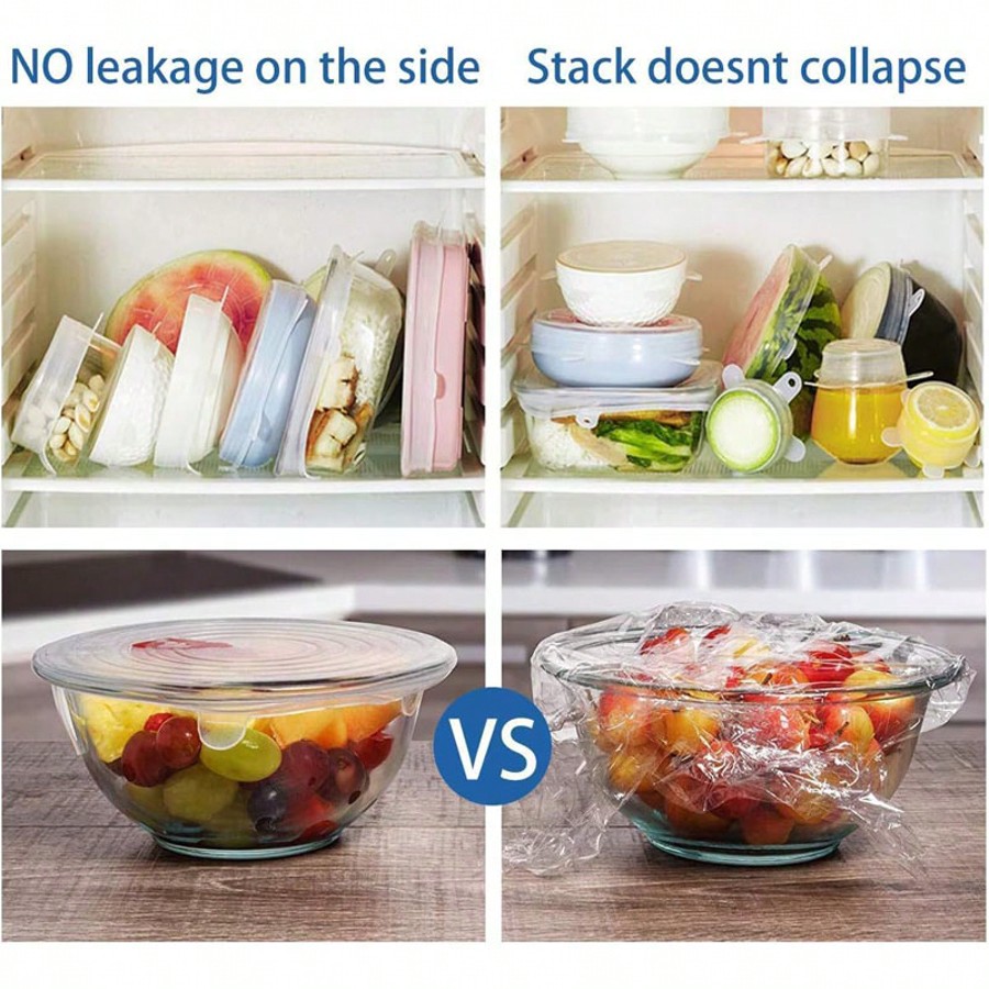 6pcs/Set Silicone Elastic Lids - Food Storage Safe reseña y precio