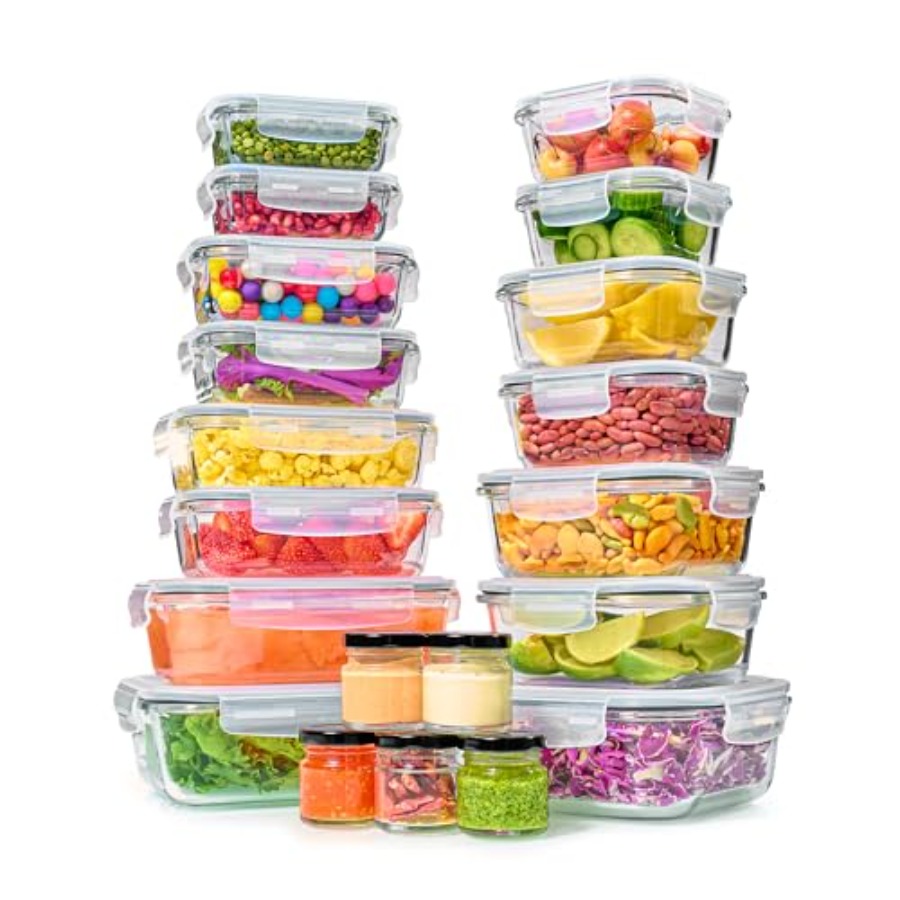 40pc Set Glass Food Storage Co - Food Storage Set Glass reseña y precio