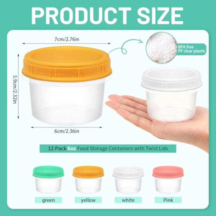 12 Pack Freezer Containers wit - Food Storage Lid reseña y precio