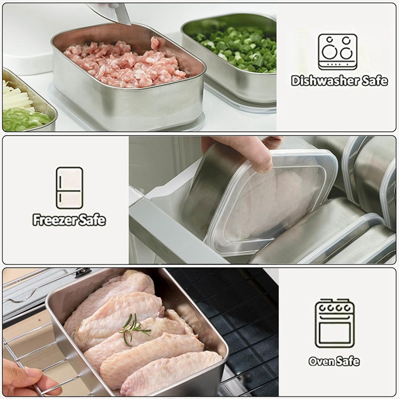 Stainless Steel Containers for - Food Storage Lid reseña y precio