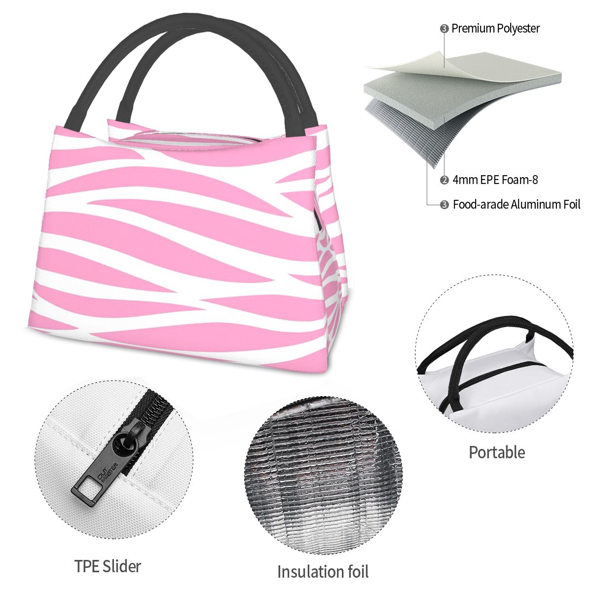 Zebra Pattern Pink Zebra Strip - Zebra Food Storage reseña y precio
