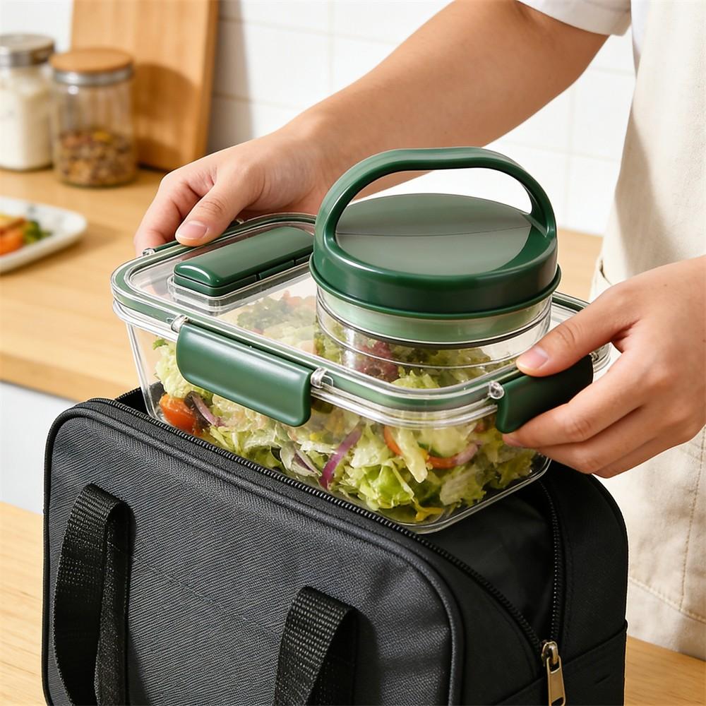 Portable Salad Bowl with Side  - Food Storage Eco Friendly reseña y precio