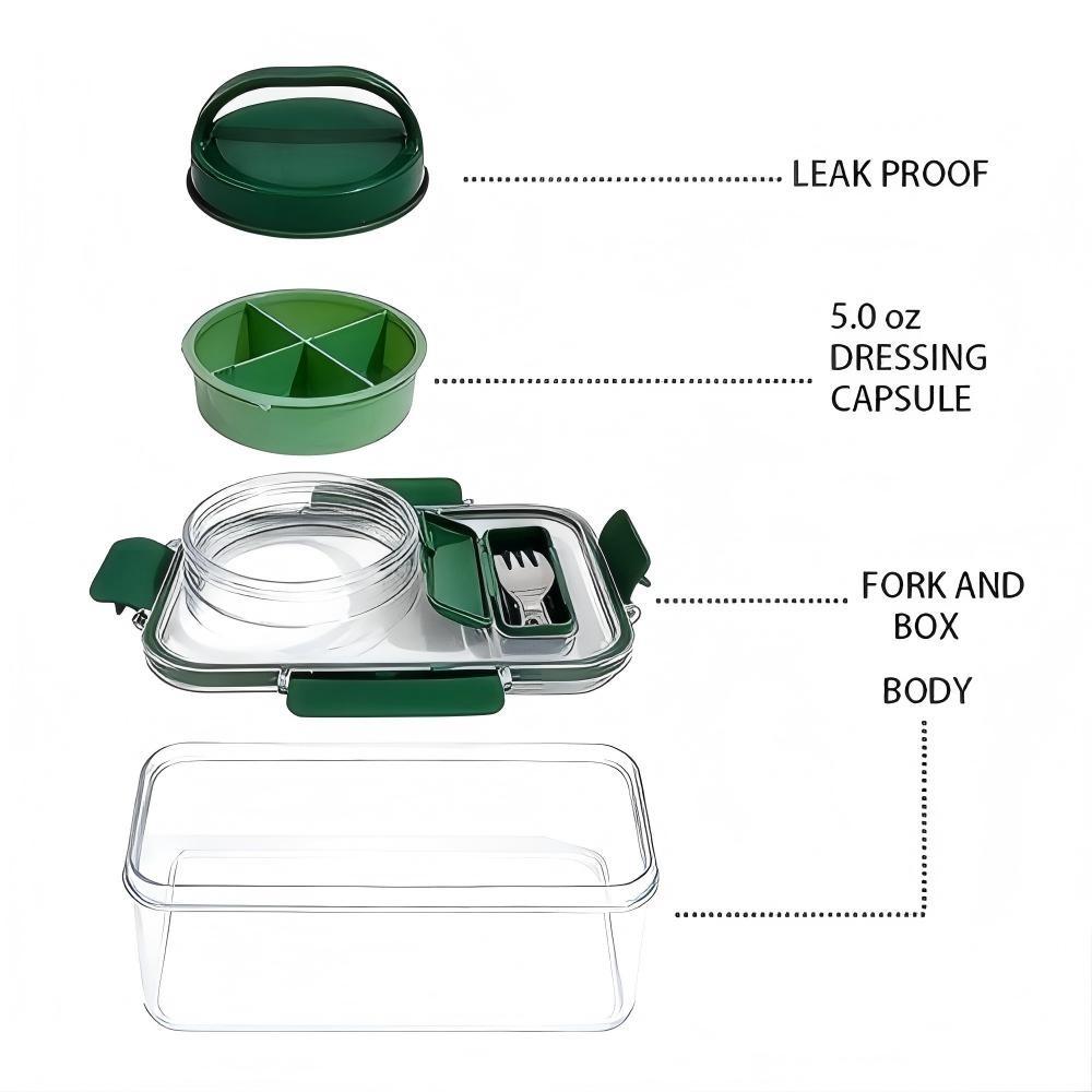Portable Salad Bowl with Side  - Food Storage Eco Friendly reseña y precio