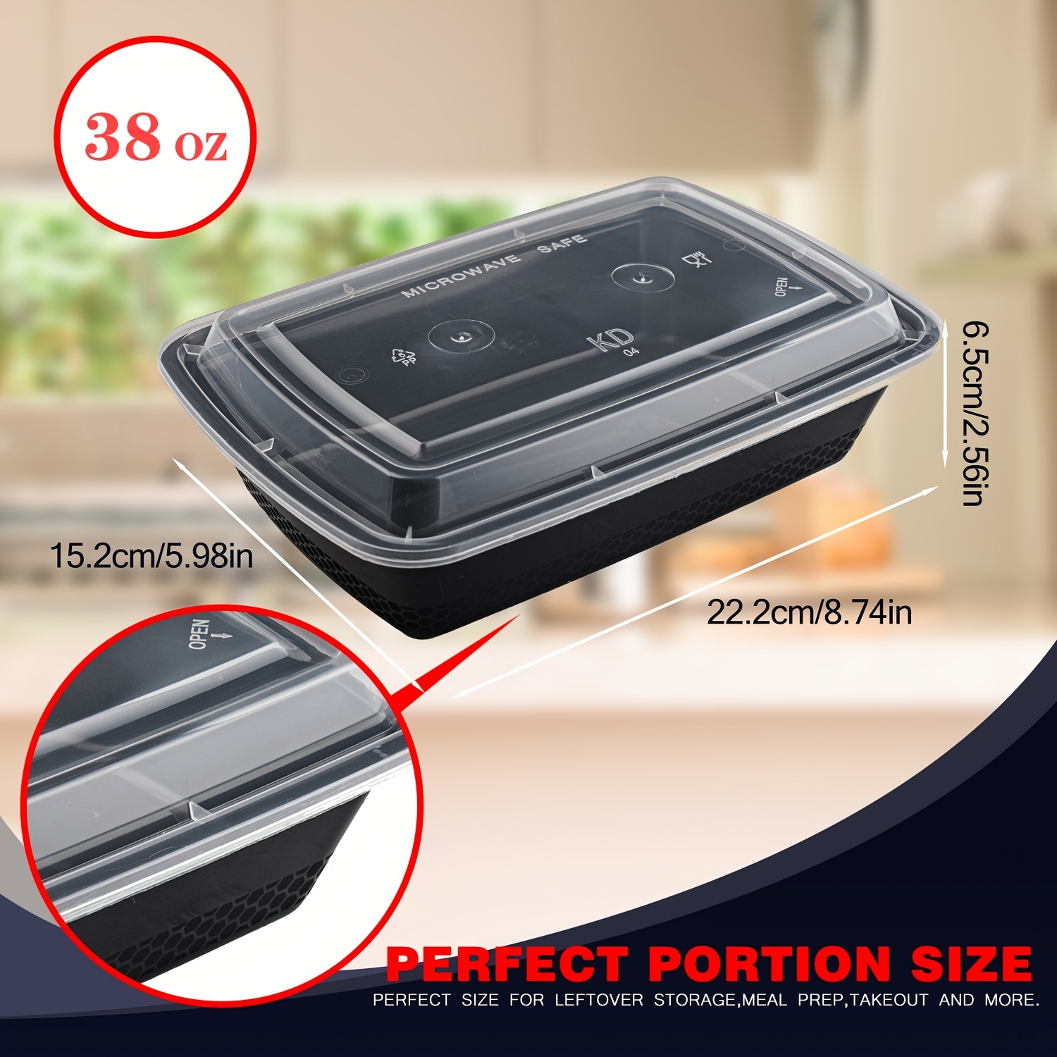 usBlack 100pcs (50 Containers  - Food Storage And reseña y precio