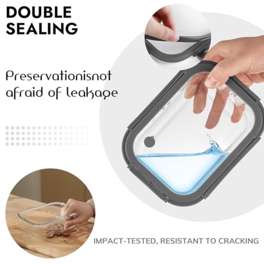 10-Pack Glass Food Storage Con - Food Storage Glass Containers reseña y precio
