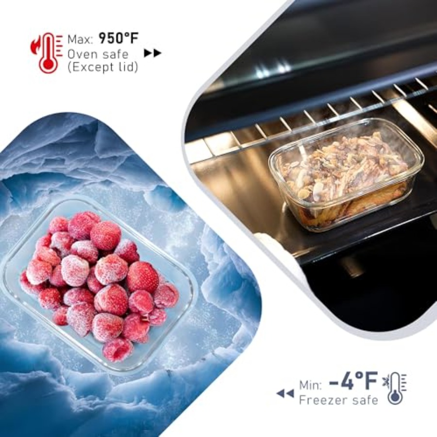 10-Pack Glass Food Storage Con - Food Storage Glass Containers reseña y precio