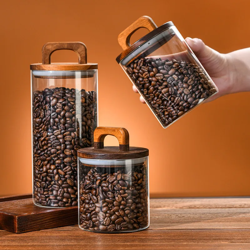 700-2100ml Wood Lid Glass Jar  - Glass Food Storage Xl reseña y precio