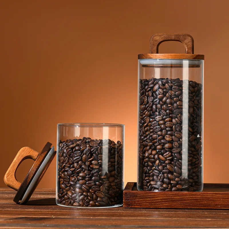 700-2100ml Wood Lid Glass Jar  - Glass Food Storage Xl reseña y precio