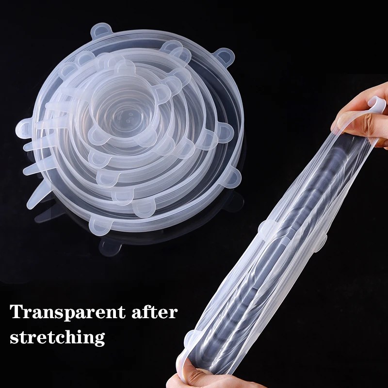 6PCS Adaptable Lid Silicone Co - Silicone Stretch Lid reseña y precio