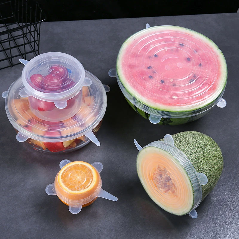 6PCS Adaptable Lid Silicone Co - Silicone Stretch Lid reseña y precio