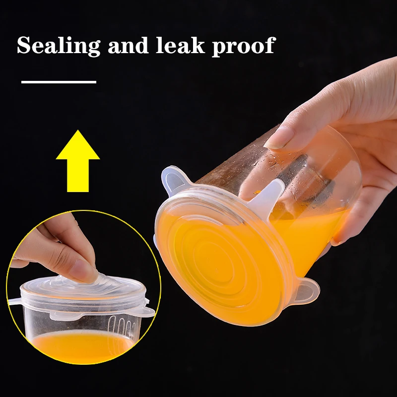 6PCS Adaptable Lid Silicone Co - Silicone Stretch Lid reseña y precio