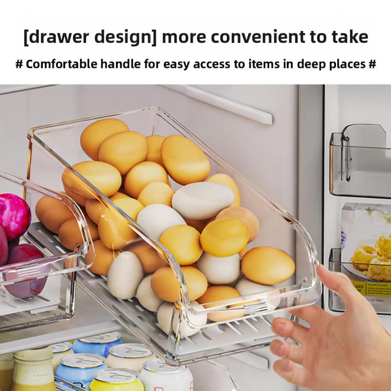 Clear Plastic Drawer Refrigera - Food Storage Eggs reseña y precio