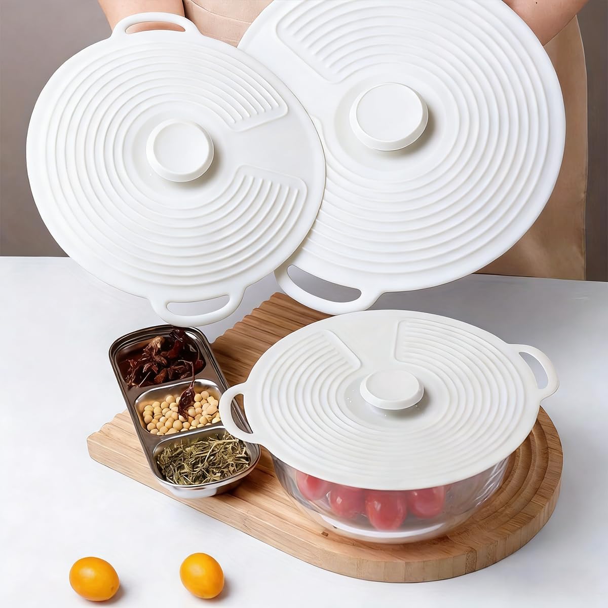3Pcs Silicone Universal Lid fo - Silicone Stretch Lid reseña y precio