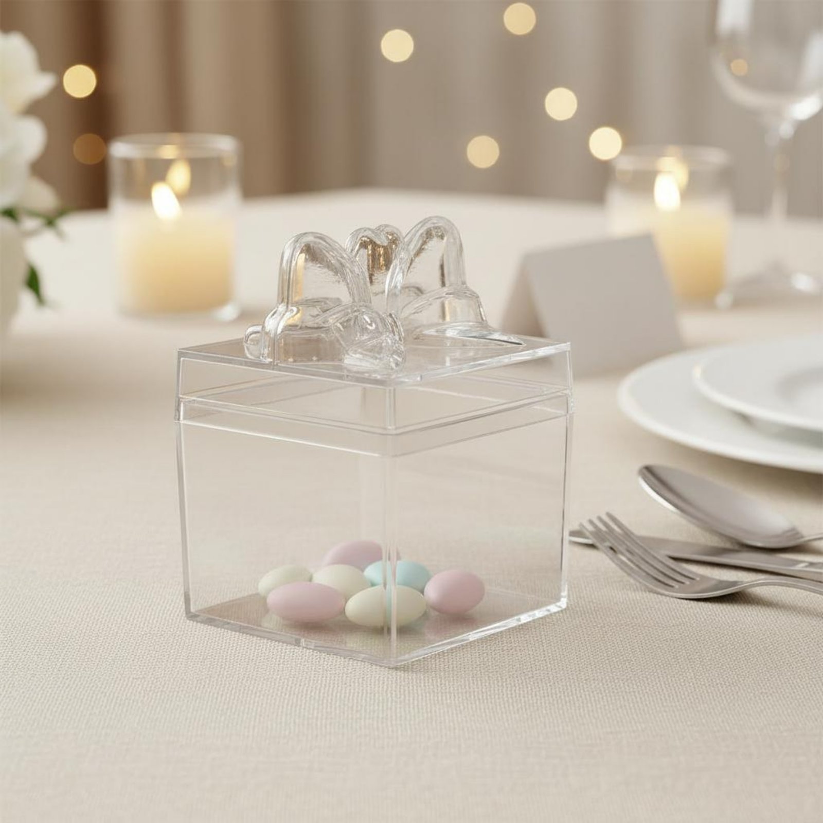 Clear Plastic Candy Box with R - Food Storage And reseña y precio