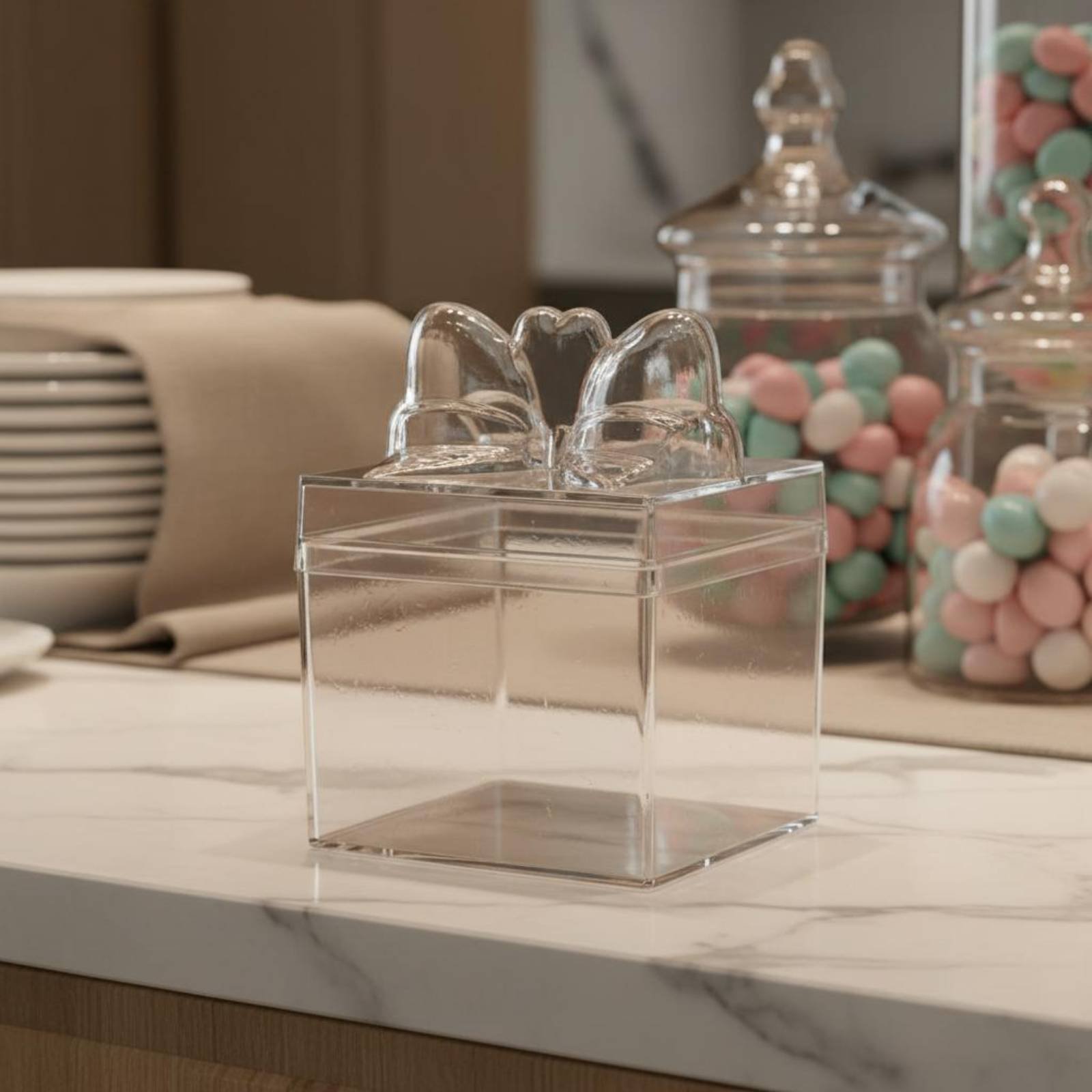 Clear Plastic Candy Box with R - Food Storage And reseña y precio