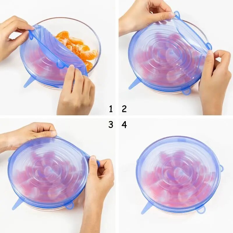 6pcs Reusable Silicone Stretch - Silicone Stretch Lid reseña y precio