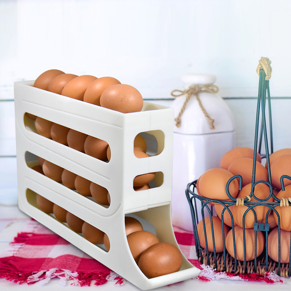 4 Layer Rolling Egg Dispenser  - Food Storage Eggs reseña y precio
