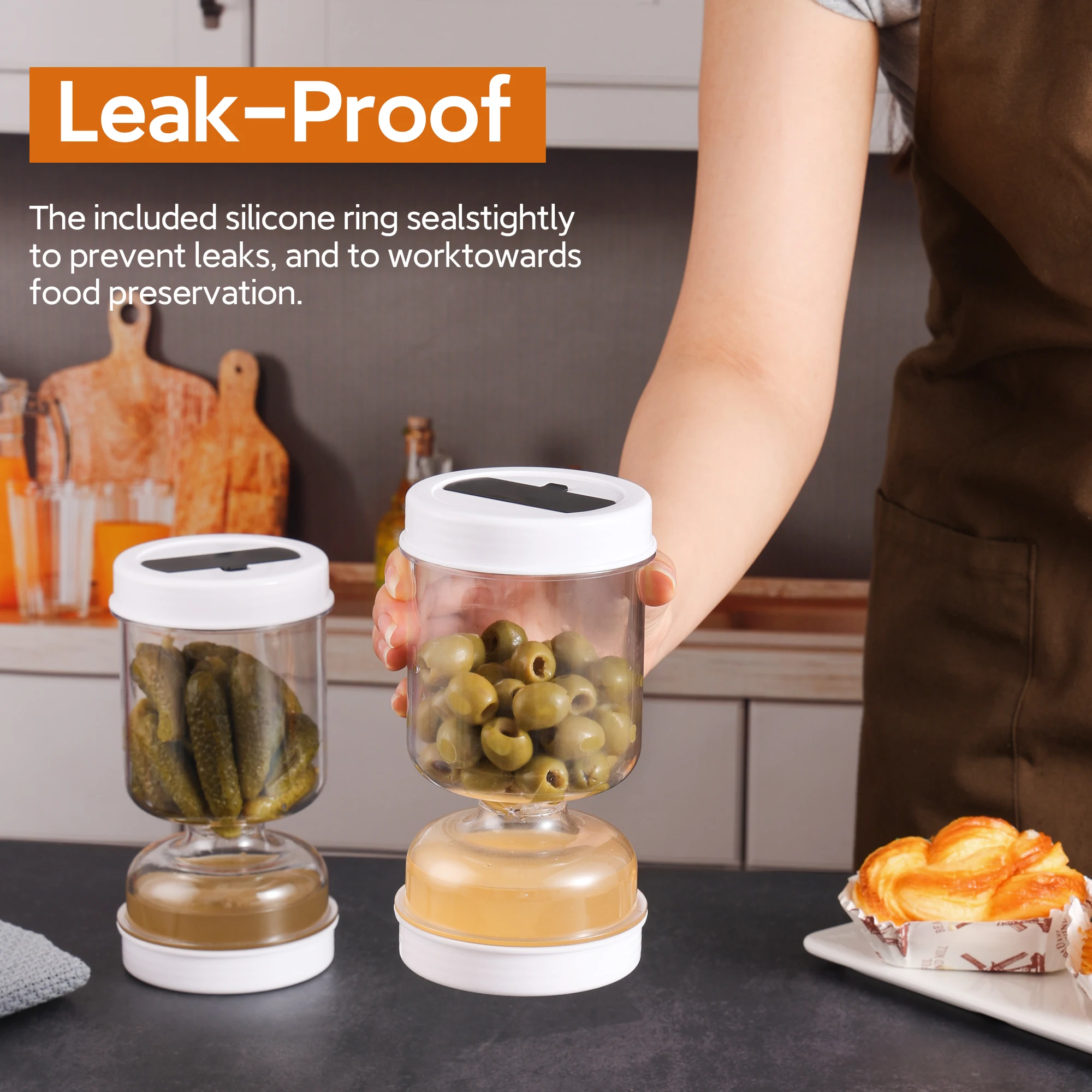 Pickle Olive Hourglass Jar Dry - Food Storage Dispenser reseña y precio