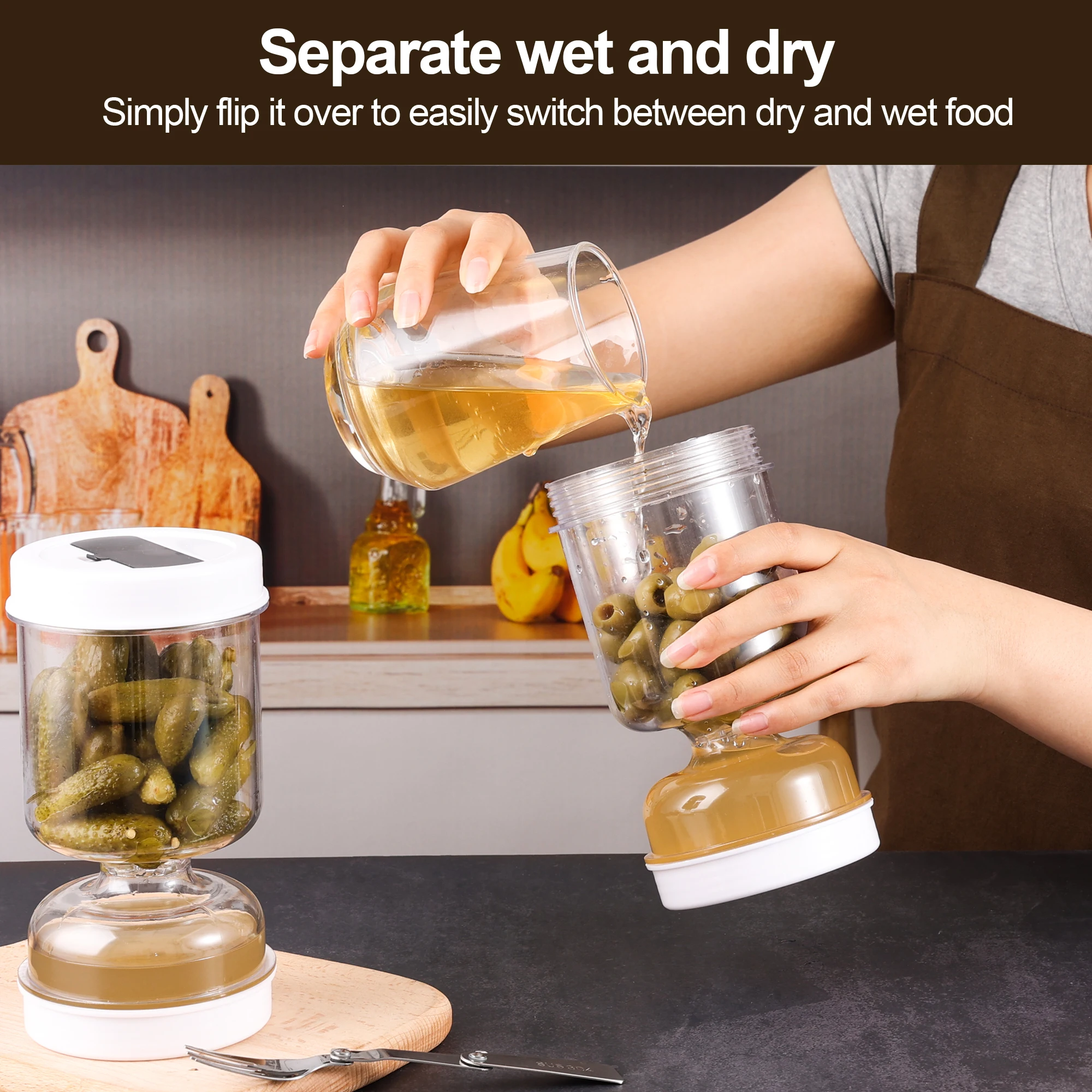 Pickle Olive Hourglass Jar Dry - Food Storage Dispenser reseña y precio