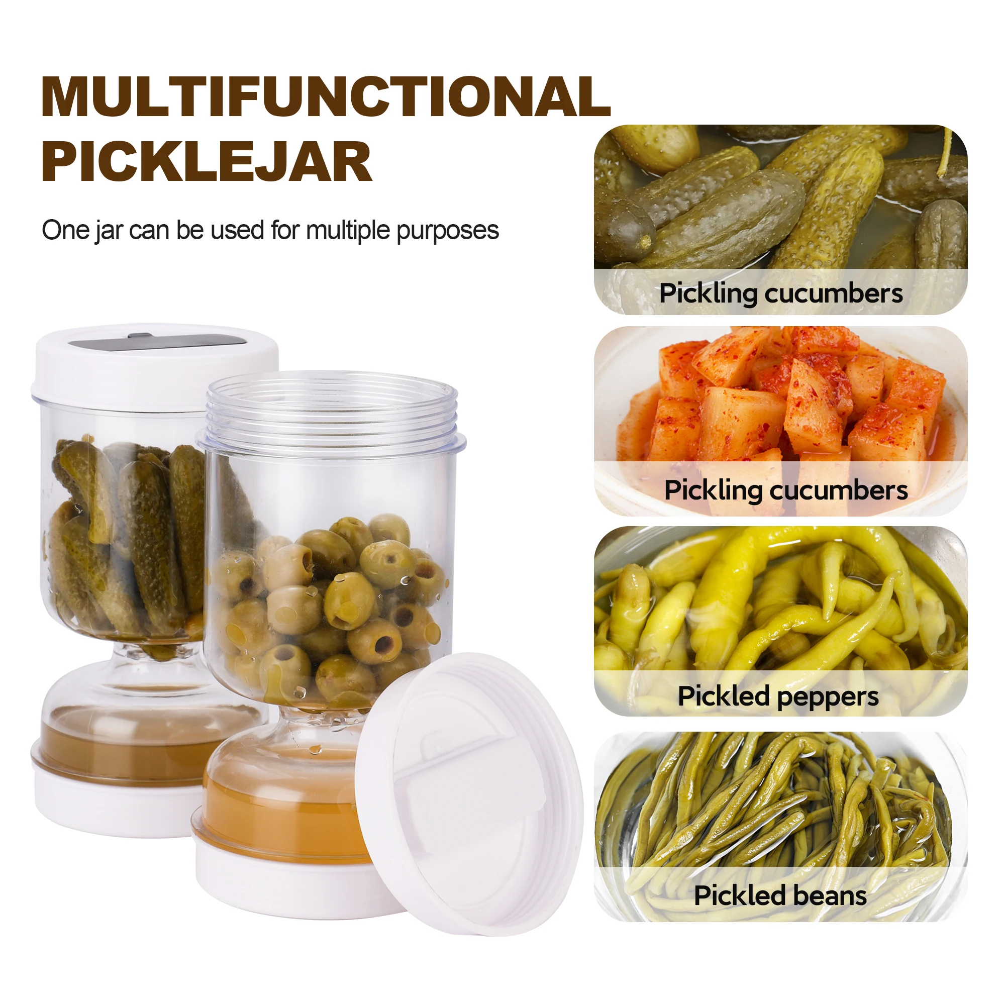 Pickle Olive Hourglass Jar Dry - Food Storage Dispenser reseña y precio