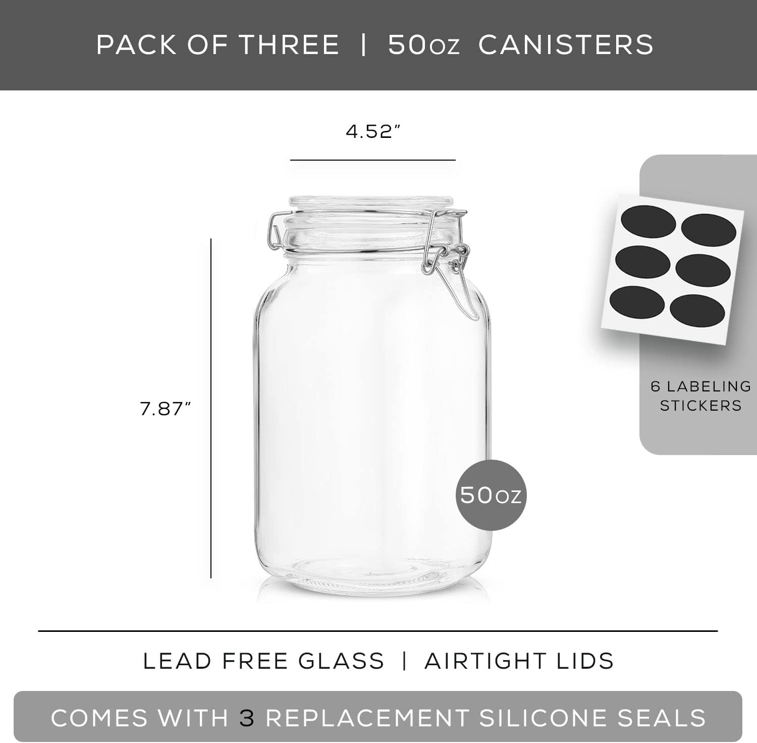 Airtight Glass Jars with Lids  - Food Storage Set Glass reseña y precio