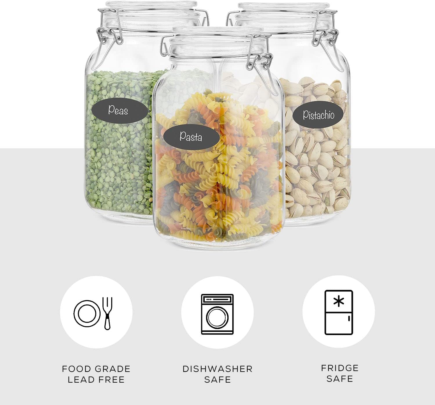 Airtight Glass Jars with Lids  - Food Storage Set Glass reseña y precio