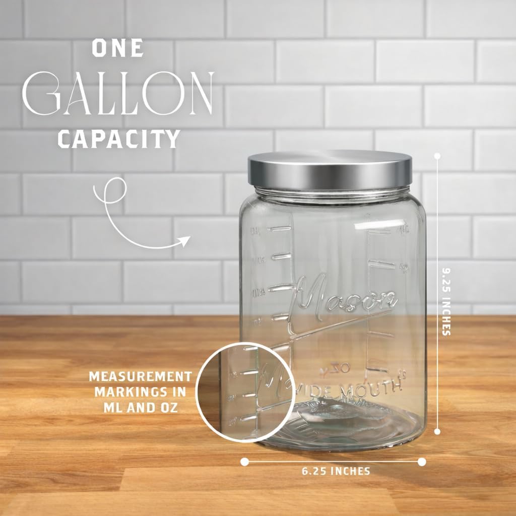 Extra Large    Jar - 1 Gallon  - Food Storage Glass Containers reseña y precio