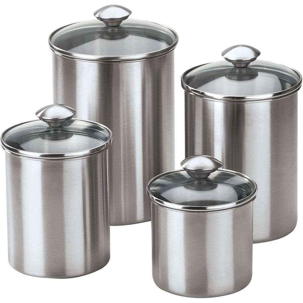 4-Piece Stainless Steel Food S - Food Storage Set Glass reseña y precio